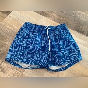 Bonobos Blue swim Shorts with Geometric Pattern